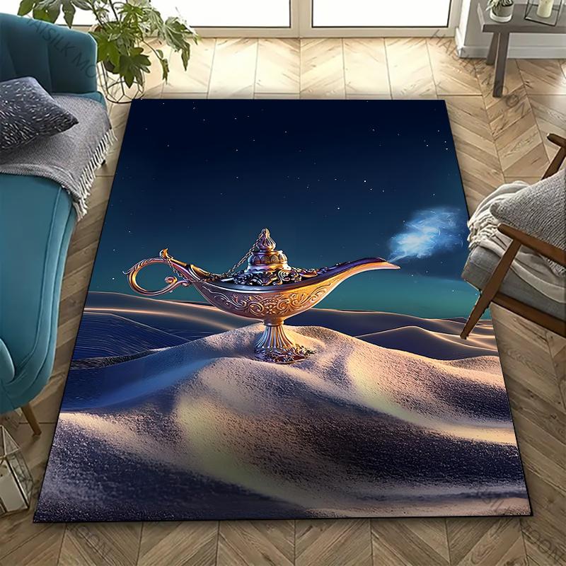 3D Wishing Lantern Pattern Carpet for Living Room Kids Bedroom Mat, Sofa Doormat Floor Rug Anti-slipTapete Decor Mat Funny Gift