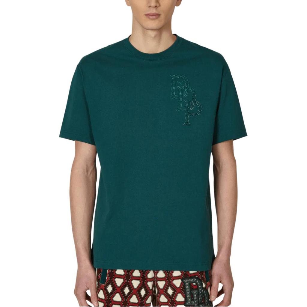 Puma X Dapper Dan Logo Letter Print Crew Neck Short Sleeve T-Shirt Men Tops Green 537350-93