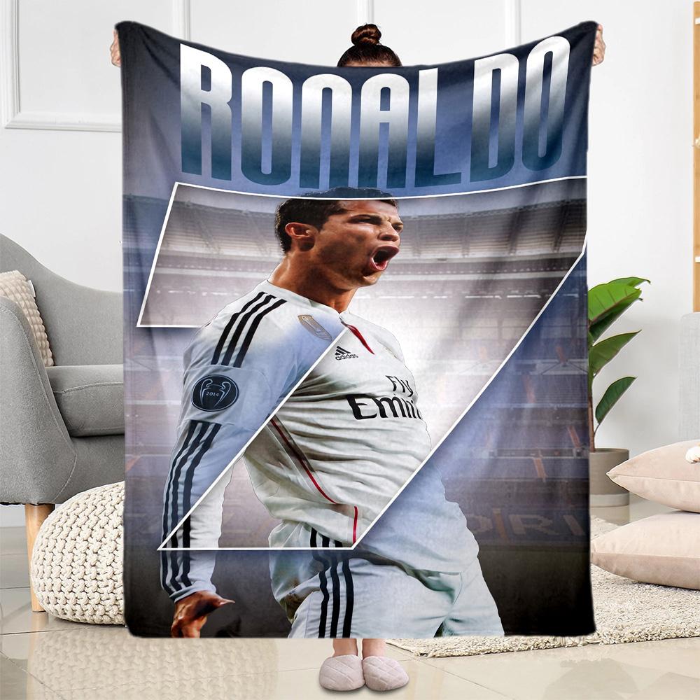 Cr7 Football Legend Blanket Soft Warm Cozy Perfect for Sofa Seaside Office for All Occasions Digital Print Suitable for Gifting Relatives and Friends