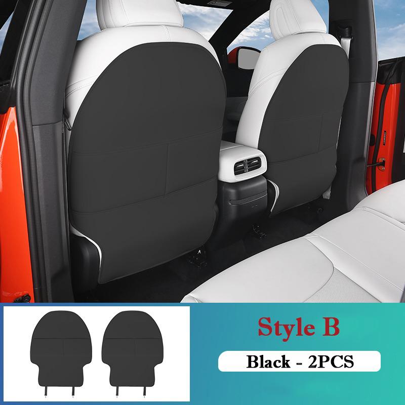 For Xpeng G6 2024 Leather Seat Back Kick Protector Waterproof Armrest Box Anti Kick Pad Seat Cover with Storage Bag