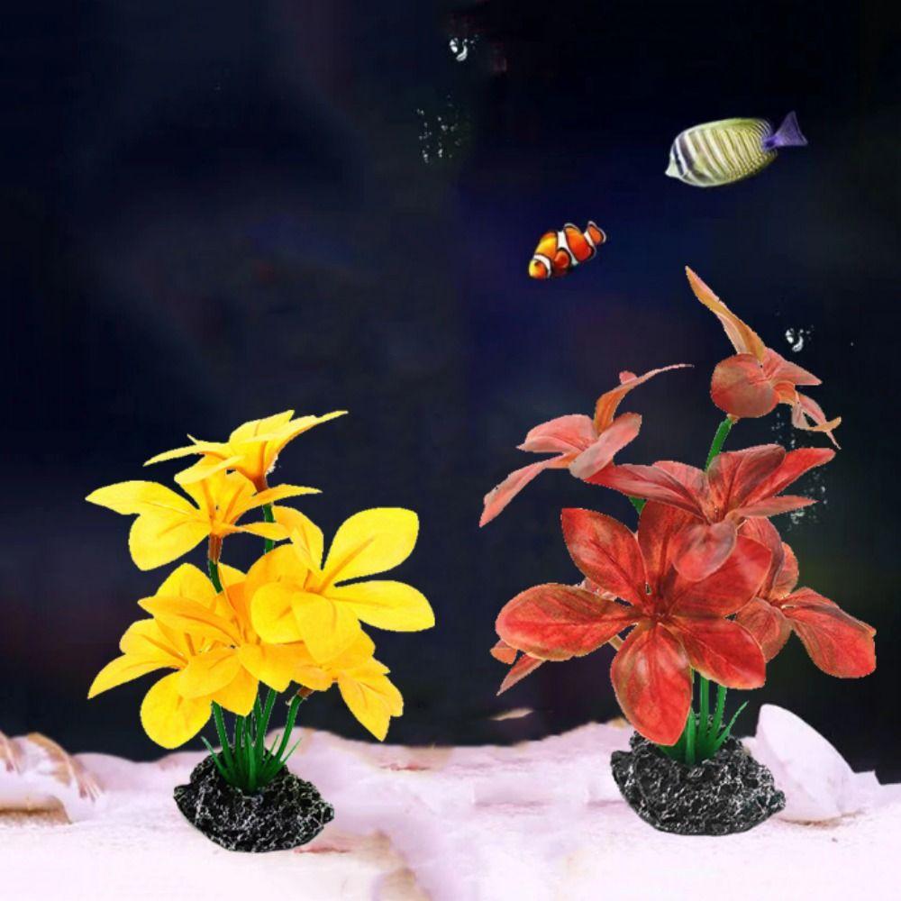 

Plastic Lotus Leaf Grass Likelife Fake Orchid Grass Decorative Artificial Water Plants Fish Tank Style B
