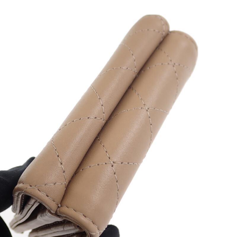 CHANEL  AP3882_B16247_NW781 Tri-fold wallet beige Calfskin Women