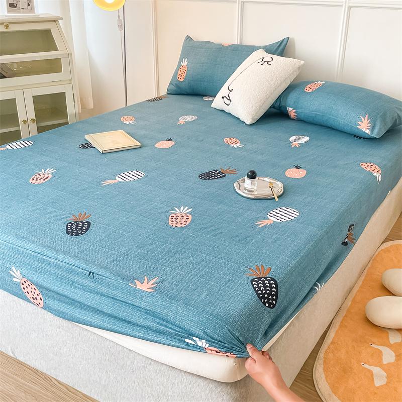 Printed Fitted Sheet Sets Lençol Single/Full/Queen/King Size Bed Sheets with Pillowcase for Home Elastic Band Mattress Cover