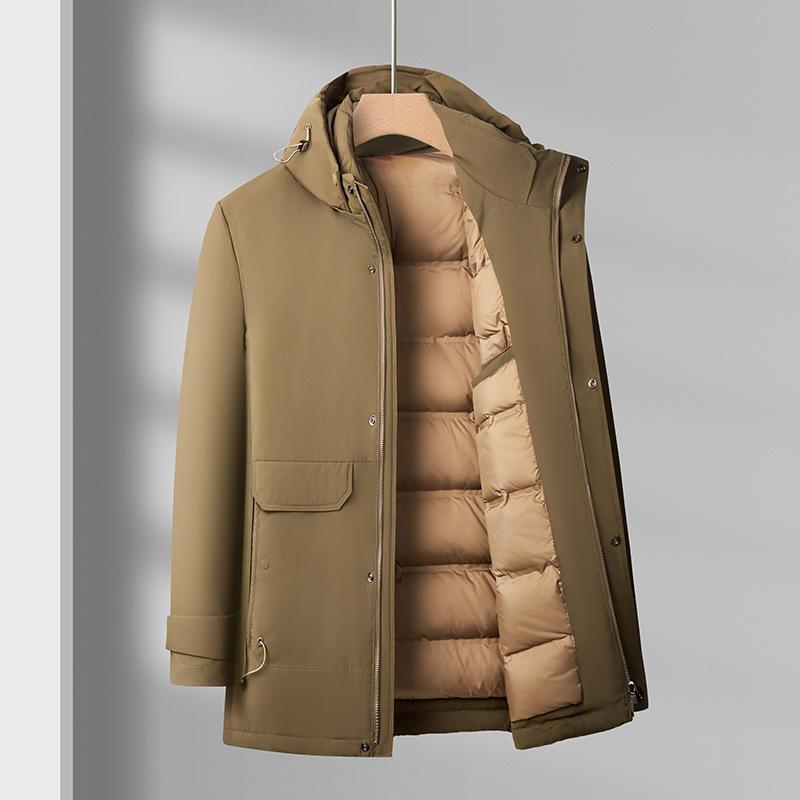 

Мужская белая куртка-пуховик с капюшоном для молодежи и среднего возраста, повседневная, деловая, утепленная куртка, мужская одежда 4XL