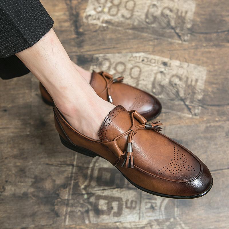 

New simple business casual Doudou shoes youth British style small leather shoes 47