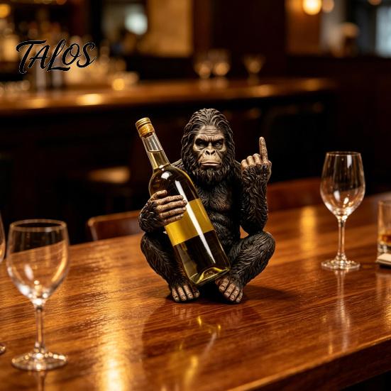 Talos Gorilla Weinflaschenhalter, Stabiler Einzelhalter, Langlebiger Harz-Affe für Küchentheke Bar