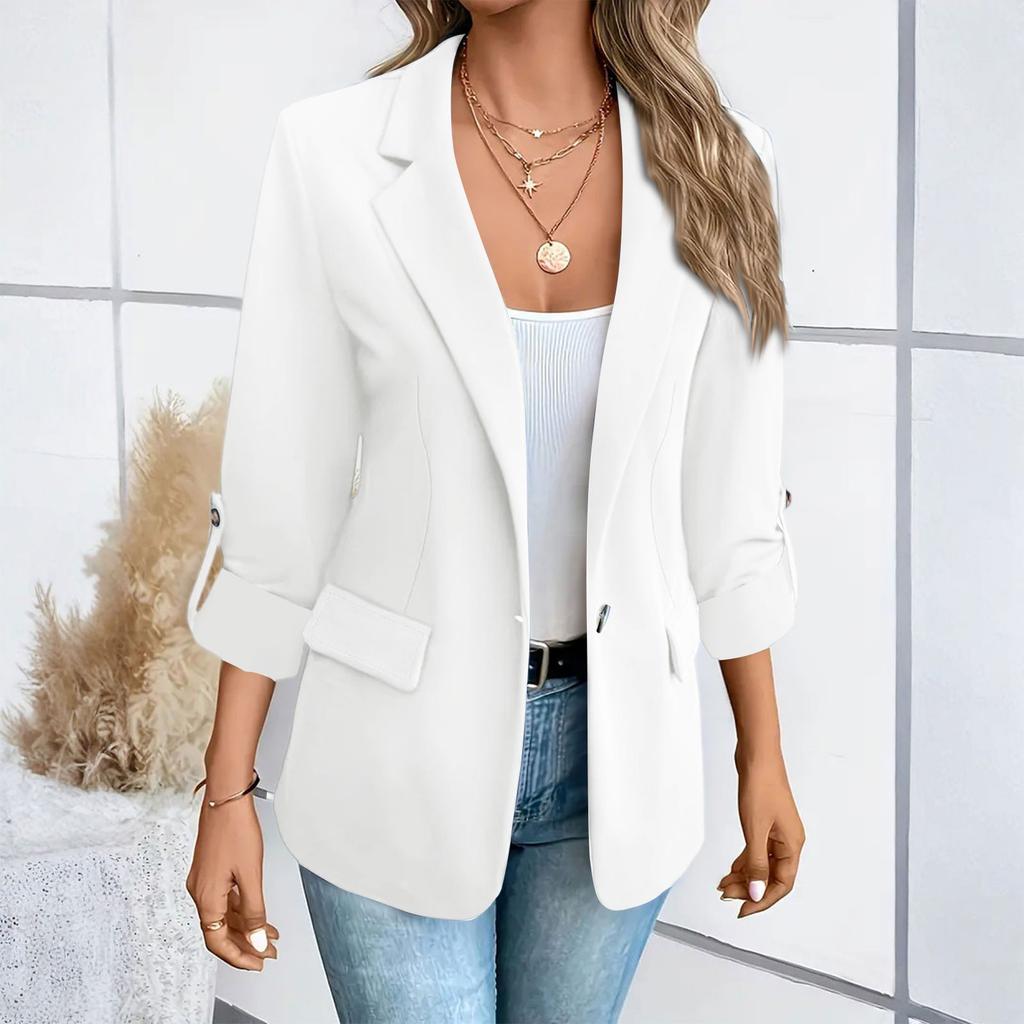 Damen Blazer für die Arbeit Jacken Schick Langarm Business Casual Outfits Arbeitsblazer