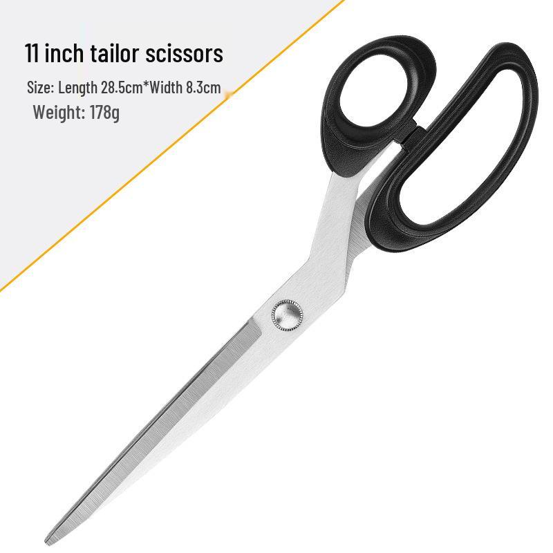 Large Stainless Steel Tailor Scissors with Plastic Handle for Cutting Fabric, Leather, Rope, and Line