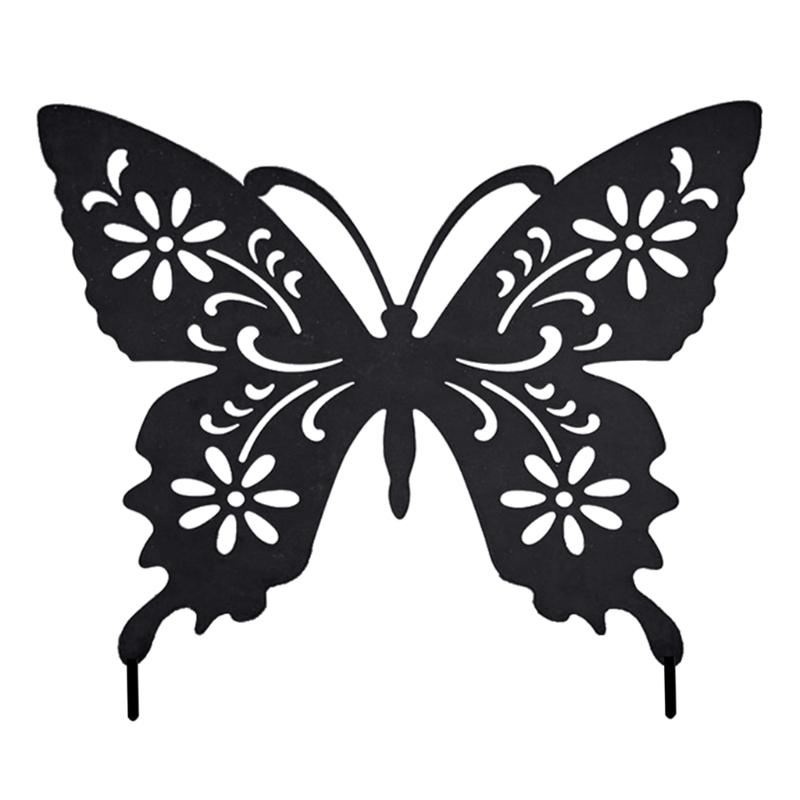 1 Pc Acrylic Black Butterfies Decor Family Yard Art Garden Stakes Lawn Floor Decoration Ornaments Hollow Out Shape 1