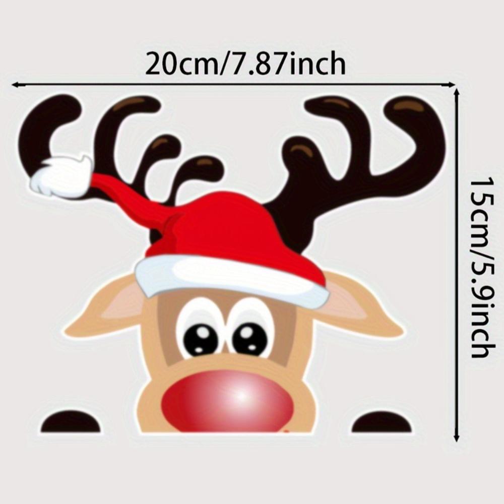 

1PC Christmas Reindeer Window Glass Self-adhesive Stickers for Wall Refrigerator Car Waterproof Cartoon Home Decoration