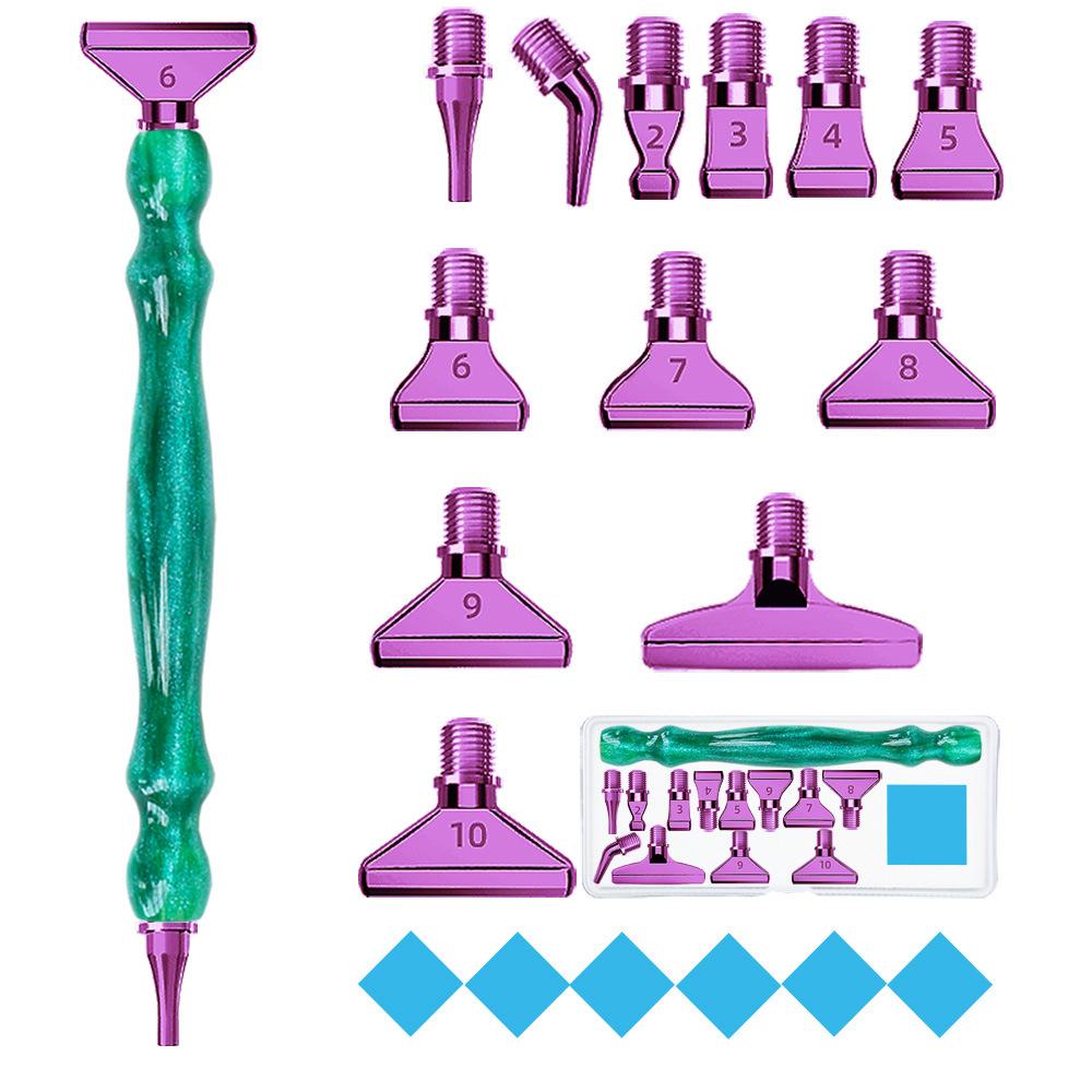 Diamant-Pinselset - Ein 19-teiliges Set lebendiger Farbverlaufswerkzeuge mit ergonomischen Griffen für präzises Diamantmalen