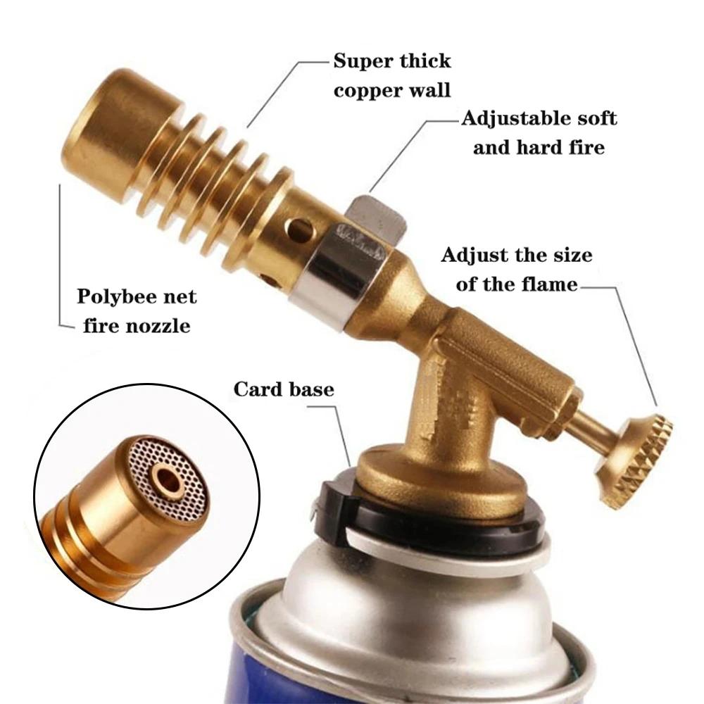 Portable Welding Torch Gas Burner Flame Gun High Temperature Brass Copper Gas Torch Brazing Solder Propane Bakeware