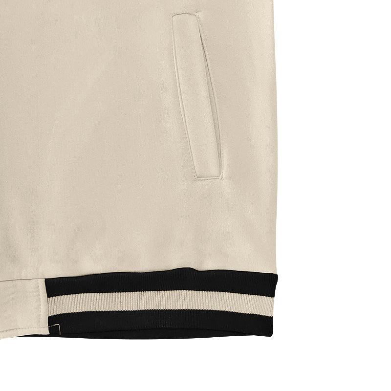 Men Color Block Varsity Bomber Jacket Button-Down Casual Outerwear