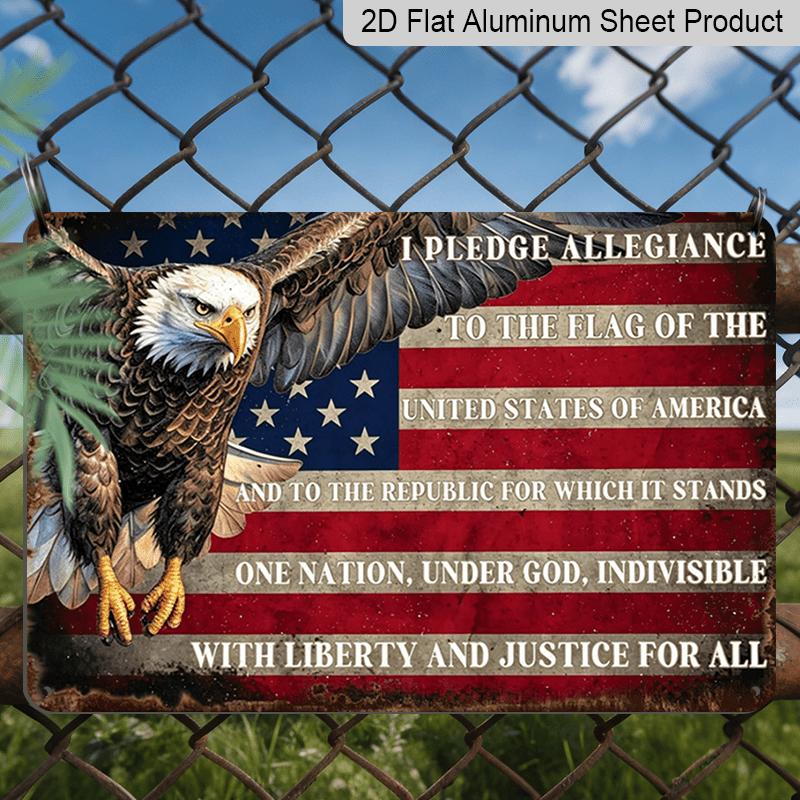 

2D Flat Putuo Decor Patriotic American Eagle Aluminum Metal Sign, Memorial Day Military Veterans US Decorative Sign Outdoor Indoor Vintage A
