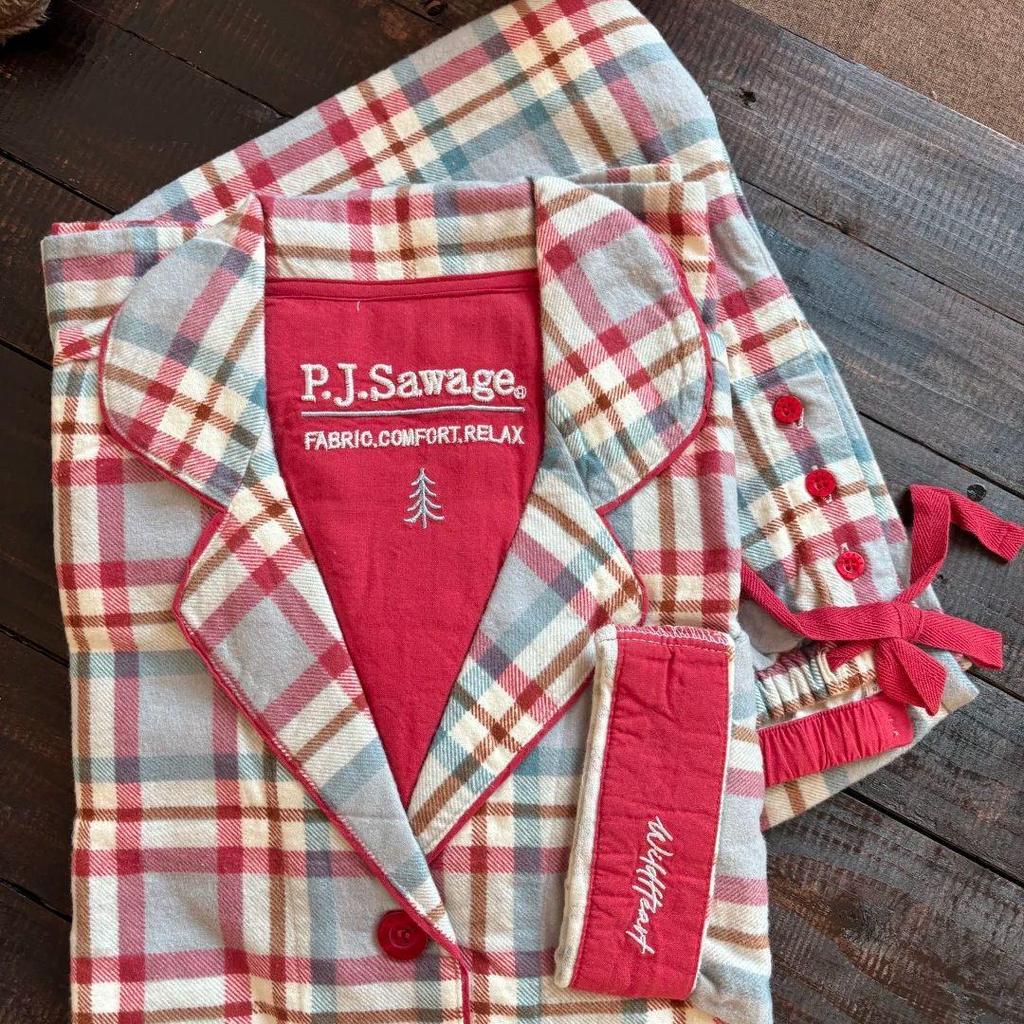 Women's and Men's Flannel Pajama Set - Long Sleeve, Plus Size, for All Seasons