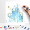 Disney watercolor fairy castle paint by numbers painting kit handmade diy home decor gifts wall art canvas for adults unique craft set