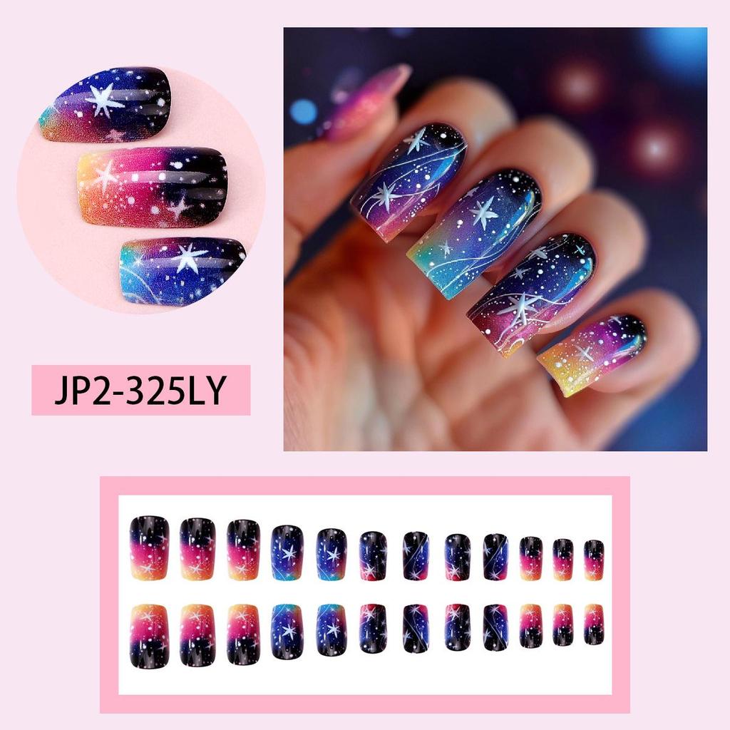 Pegatinas Desmontables para Uñas Estilo Europeo y Americano - Uñas Postizas Simples y Llevables