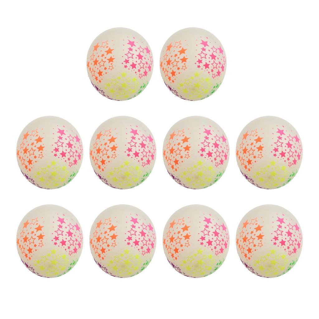 10× Clear Latex 12 Inch Neon  Blacklight Reactive Star Balloons Stars Points