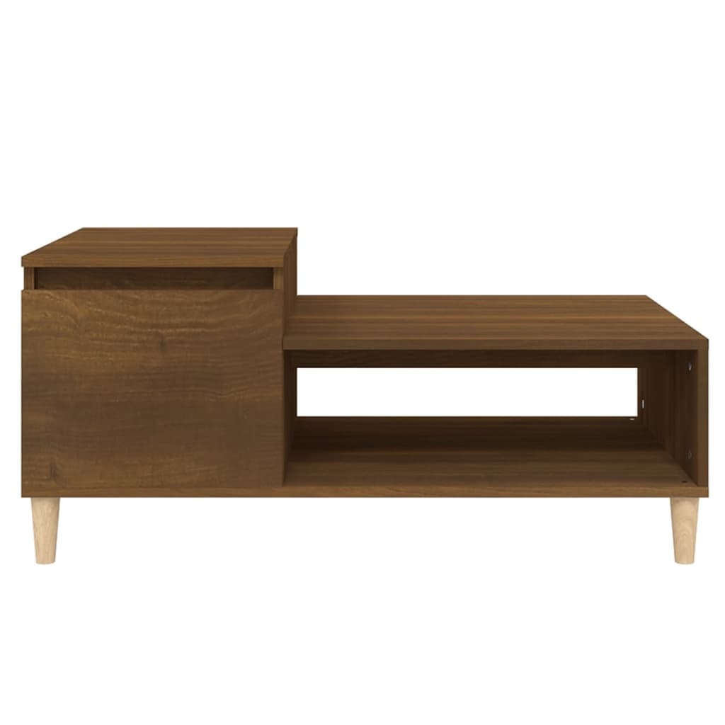  Coffee Table, Brown Oak100x50x45 Cm, Wood-based Material