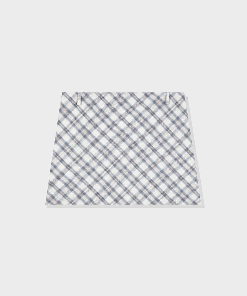 DIMANCHE Check Mini Skirt (Soft Gray)