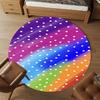 1pc Polka Dots Rainbow Round Chair mat Area Rug - Non-Slip, Floor Mat for Office, Bedroom, and Indoor Decor -1002165