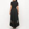 Women Summer Dress Mesh Dot Pattern V Neck Chiffon Slim Large Hem