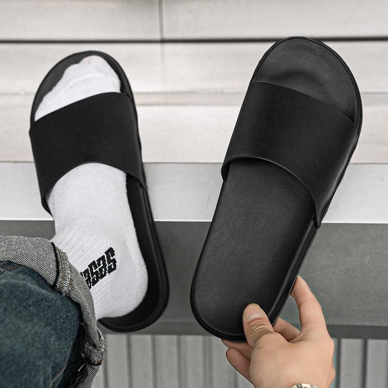 Men White Slippers Simple Flats Summer Women Black Outdoor Roman Sandals Open Toe Beach Shoes Plus Size