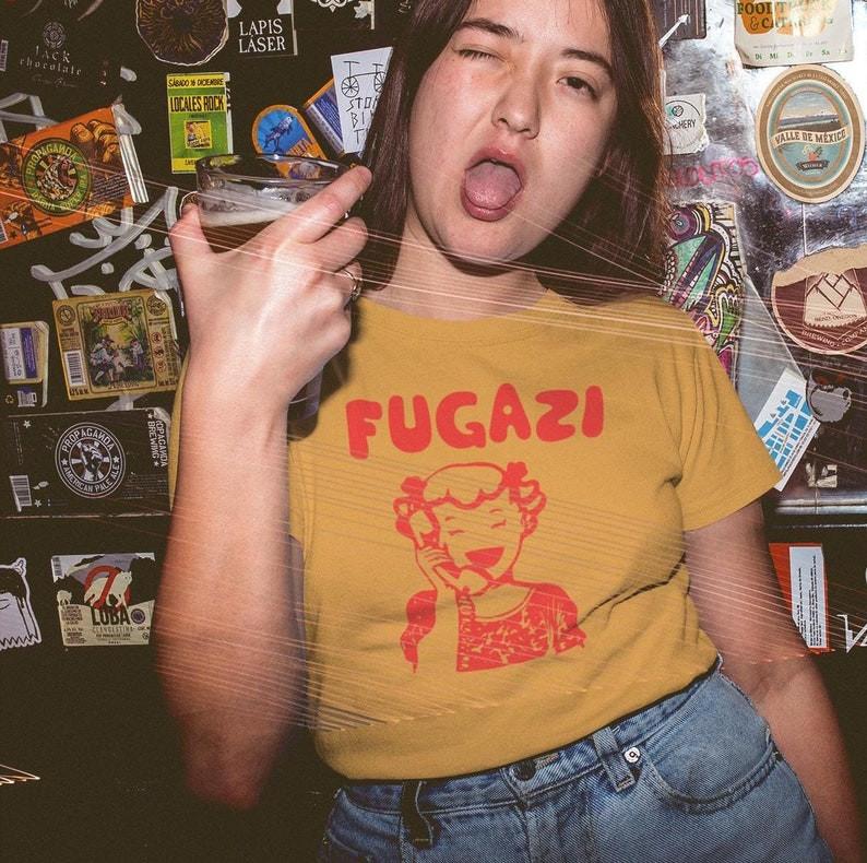 Ретро Футболка-майка Fugazi Унисекс Смелое заявление Футболка для любителя музыки Унисекс Футболка S