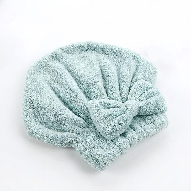 1 Pc Quick Drying Hair Cap, Hair Drying Towel, Absorbent Coral Fleece Bath Cap, Portable Shower Bow Cap