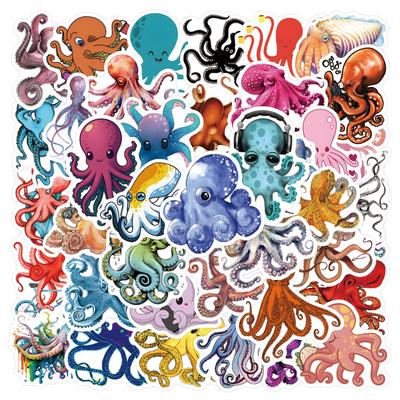 55 Neue Oktopus Meeresleben Cartoon Graffiti Aufkleber Dekorative Roller Koffer Aufkleber