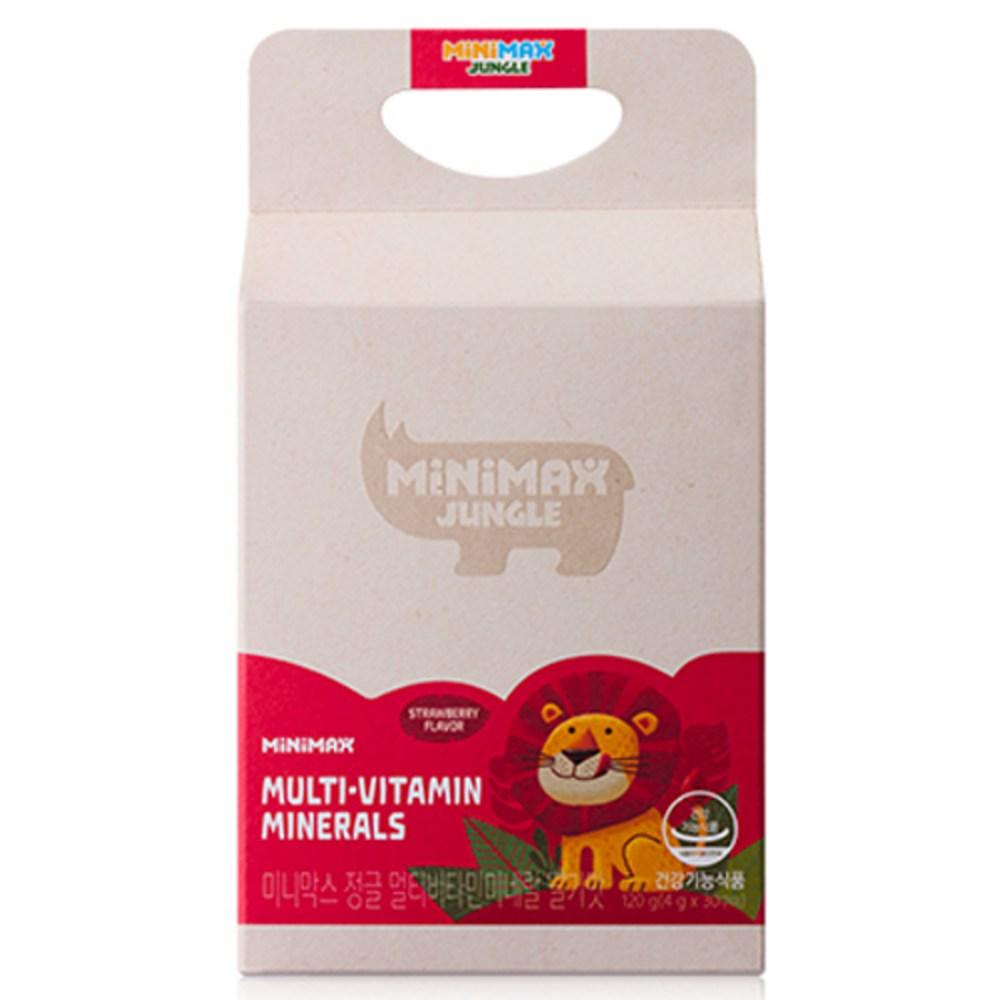Minimax Jungle Multivitamin Mineral Strawberry Flavor 120g 30 Tablets 1 Pcs