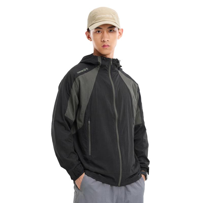 Li Ning Outdoor CF Color Block UPF 50+ Water-Resistant Ice Feel Comfortable Sun Protection Jacket Unisex jackets Black AFDW213-3