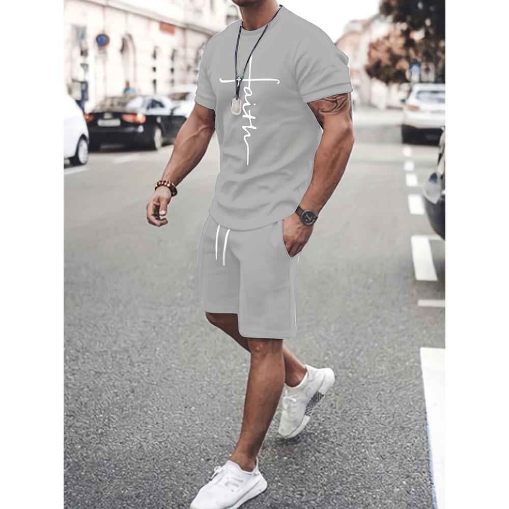Summer Outdoor Street Fashion Men's T-shirts Everyday Casual Men's Athletic Shorts T-shirts And Shorts Men's Sets