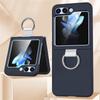 Solid Color Folding With Finger Ring Buckle Case For Samsung Z Flip 6 5 Zflip 5 Z Flip4 Z Flip 3 5G Shockproof Matte Clear Cover