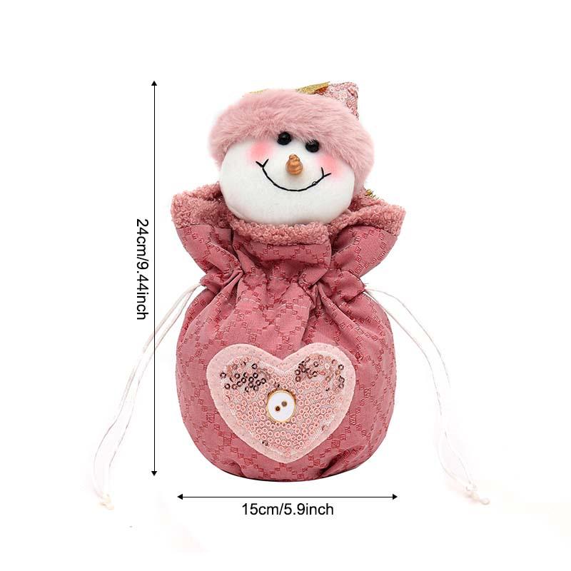 

Розовый мешочек для рождественского подарка с пайетками для трансграничной торговли, идеально подходит для яблок и конфет