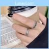 Elegant Retro Geometric Copper Ring For Women With Adjustable Open Design For Fashionable Style