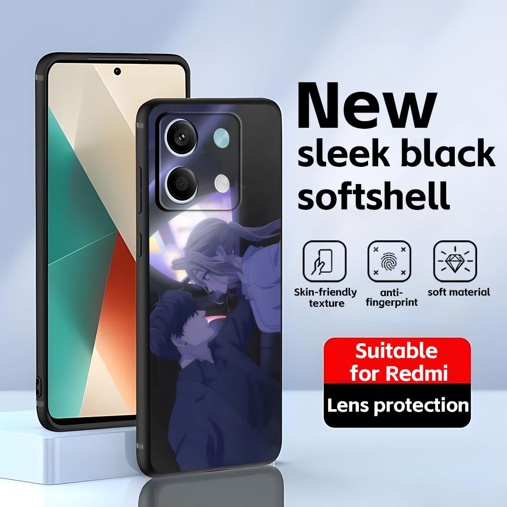 Ein Mädchen & Ihr Wachhund Handyhülle Für Redmi Note 14 13 12 11 Pro Plus S 5G 14C A3 Weiche Schwarze Handyhülle