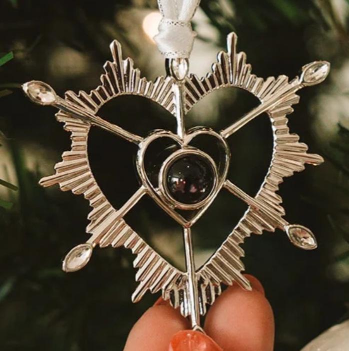 Personalized Angel Heart Ornament with Custom Photo for Thanksgiving and Christmas