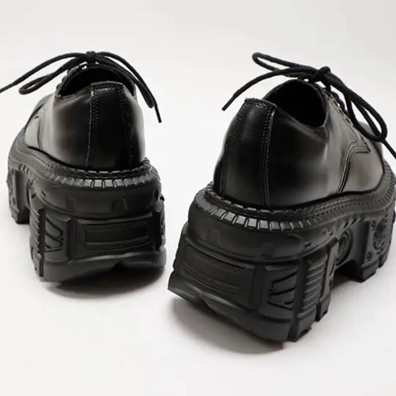 Sneakers Vintage Punk Style Women's Men Platform Shoes For Round Toe CoolHeight Increasing Ankle Boots Spring Autumn Lace Up