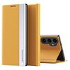 For Samsung Galaxy S23 FE PU Leather+PC Electroplating Phone Cover Drop Protection Stand Case