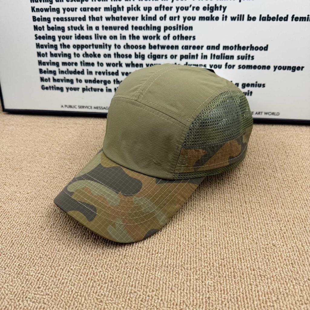Camouflage mesh splicing baseball cap men's and women's new outdoor quick-drying breathable sun hat trendy five-piece hat