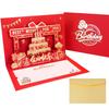 3D Birthday Cake Pop-up Greeting Card with Blessings for Company Employees