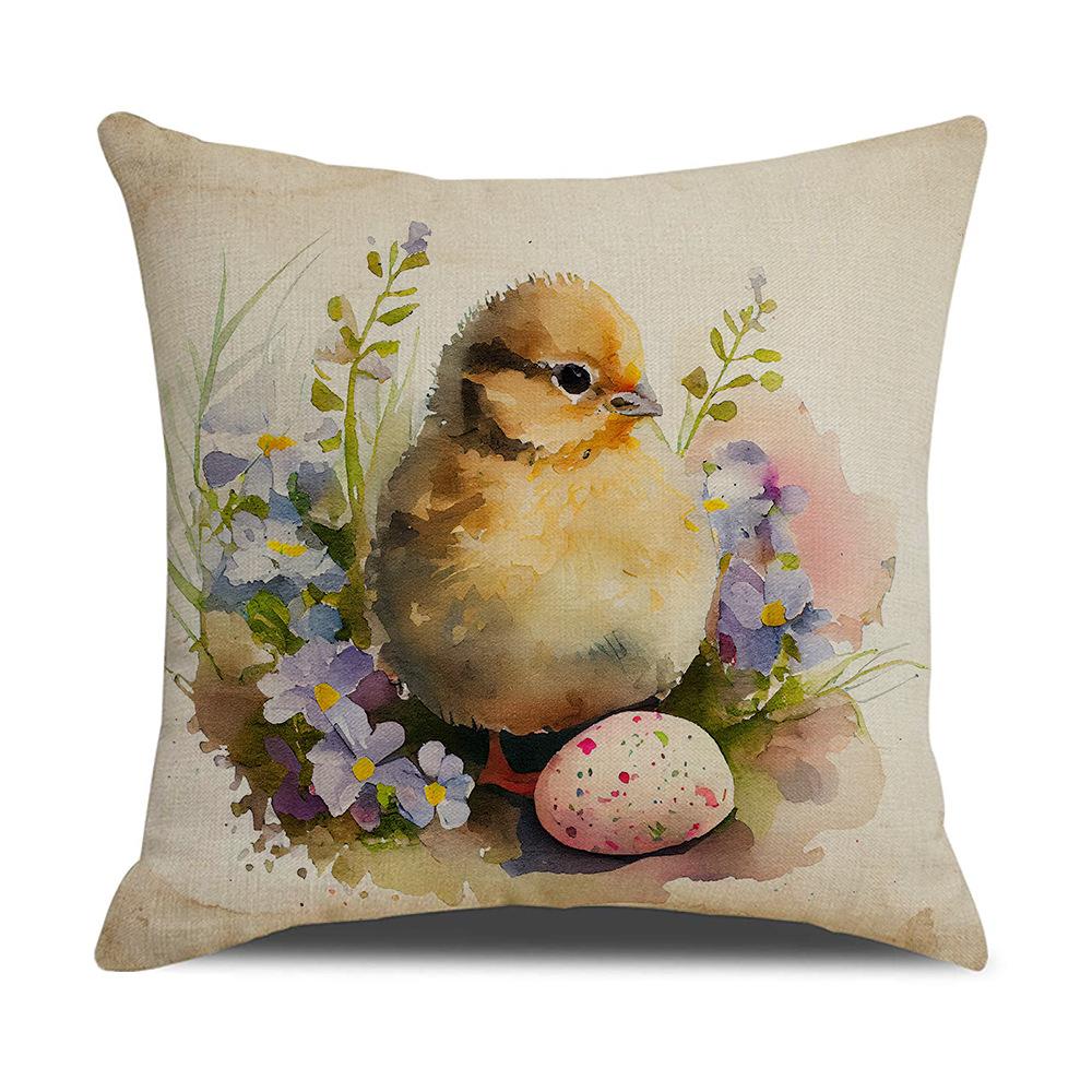 Neuer Oster-Kissenbezug Frühling Beliebt Retro Hase Dekokissen Sofa Kissenbezug