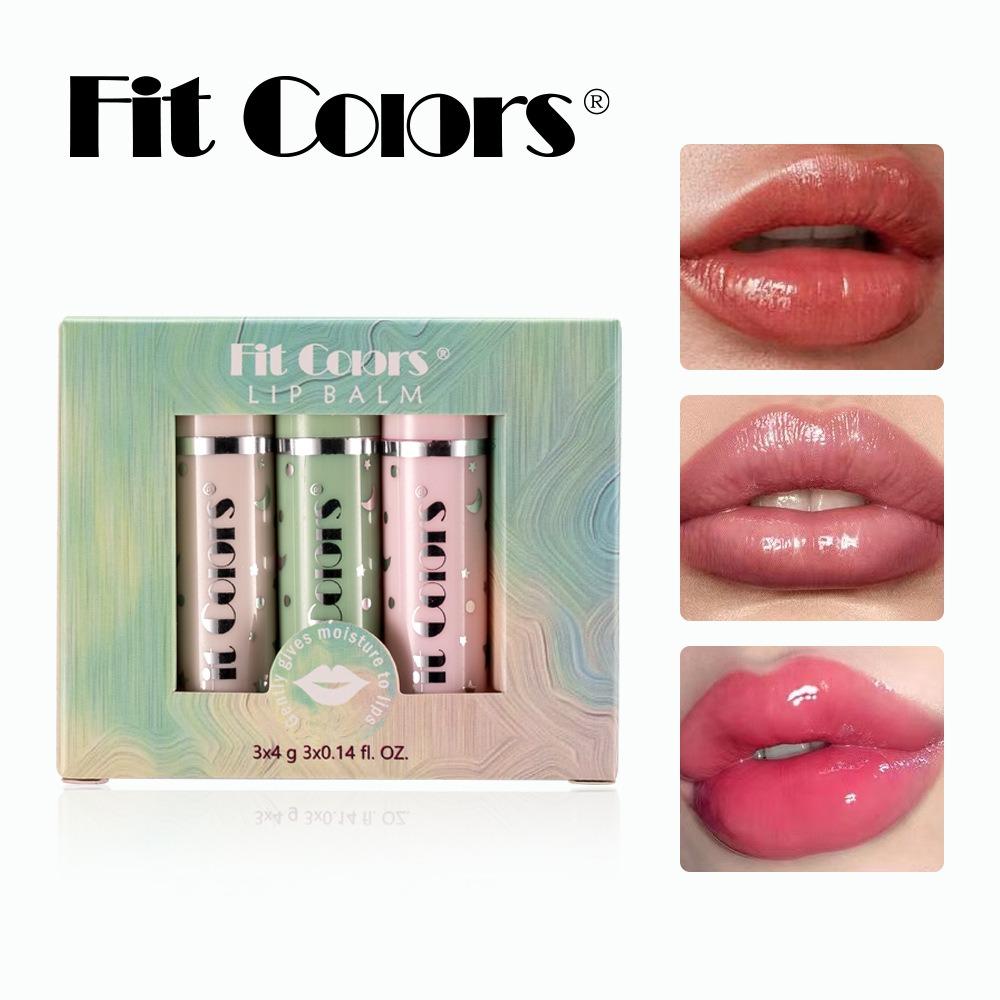 

Fit Colors Увлажняющая и увлажняющая губная помада Три набора коробочек с изменением температуры Мятный бесцветный бальзам для губ «три в одном»