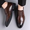 Fashion Business Formal Leather Shoes for Office Work Comfortable Dress Shoes for Men Men's Classic Oxford Shoes Slip-On Lace-Up Flats