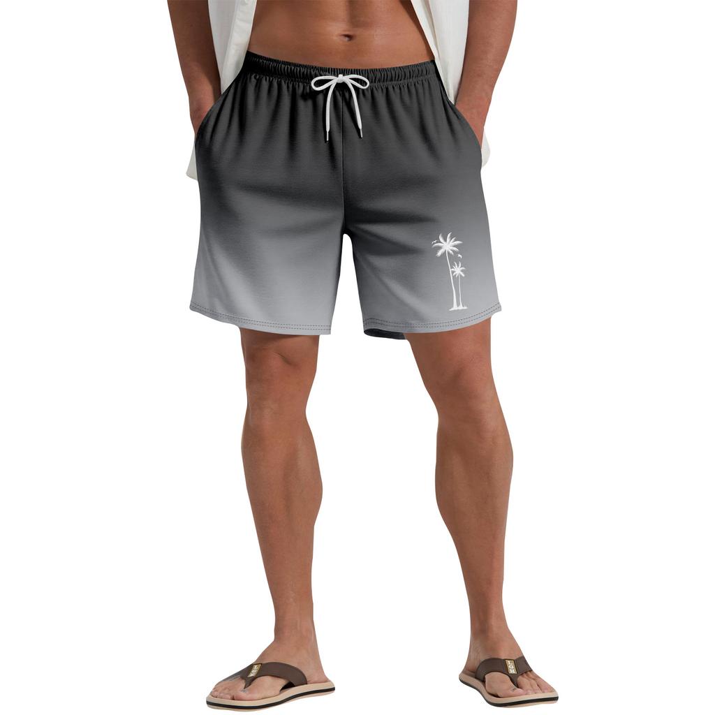 Hawaiian Plant Printed Men's Casual Beach Shorts