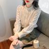 Elegant Fashion Half-high Neck Lace Bottoming Shirt Female Spring and Fall Temperament Thin Long-sleeved Blouse Small Shirt Personalized Clothes