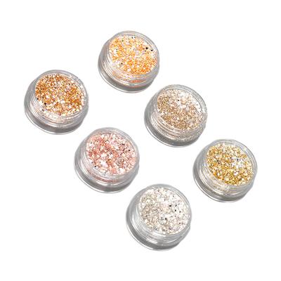 6 Colors Holographic Nail Glitter Kit Sparkling Nail Art Decoration for Home Salon Manicure