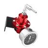 Universal Aluminum Adjustable FPR Fuel Pressure Regulator with Gauge for Car Auto Red