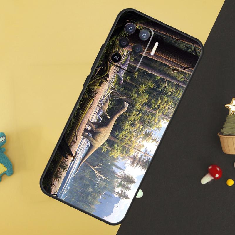 Dinosaur Case For Oppo A60 A80 A40 A15 A16 A17 A57 A94 A74 A54 A76 A96 A18 A38 A58 A78 A98 A5 A6 Pro